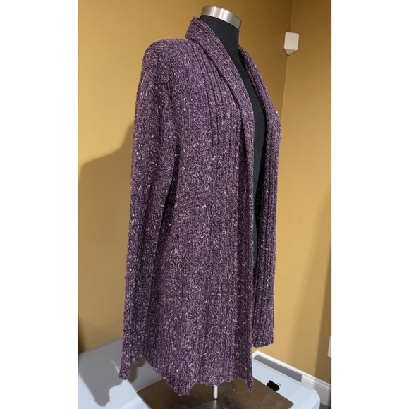 Charter Club Cardigan Purple Fig Combo Sweater NWT - Picture 2 of 8